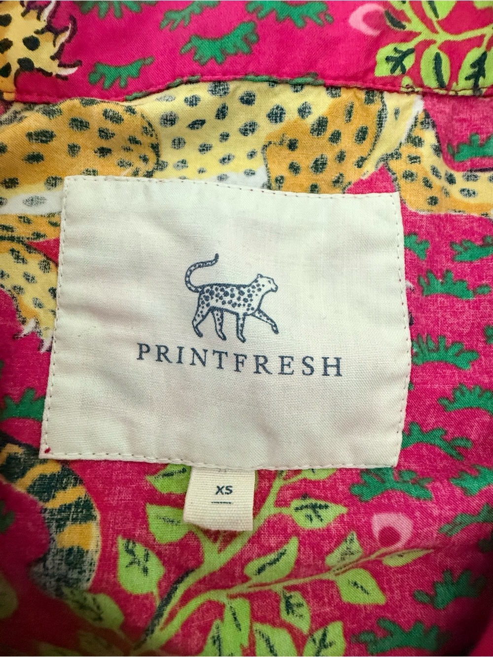 Print Fresh Pajama Set Womens XS Pink Bagheera Leopard 100% Organic Cotton - Picture 6 of 16